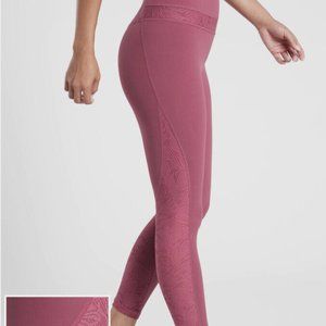 Athleta Woman's Luxe Mesh Lace tights leggings XSmall Victorian Berrys